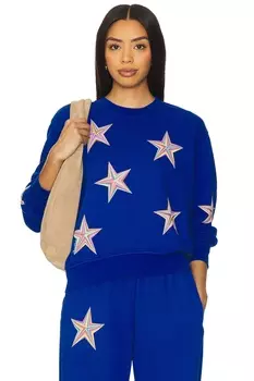 Spalding кроп-пуловер с узором в виде разноцветных звезд от Lauren Moshi, vibrant blue