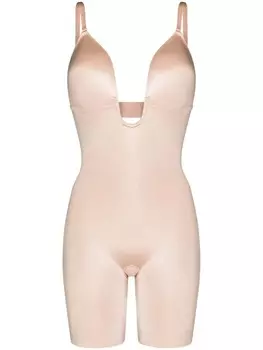 SPANX боди до середины бедра Suit Your Fancy с глубоким вырезом, нейтральный цвет