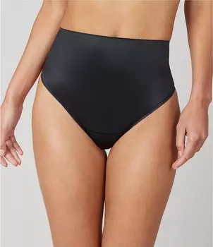 Spanx Формирующие Атласные Стринги, черный