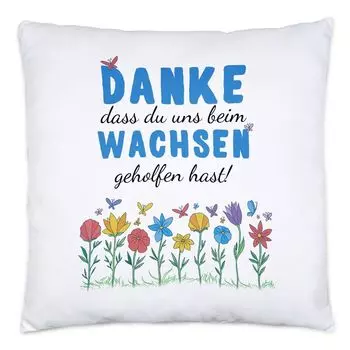 Спасибо, что помогаете нам расти. Подушка с наполнителем. Прощальный подарок для воспитателя, няни, детского сада Hey!Print