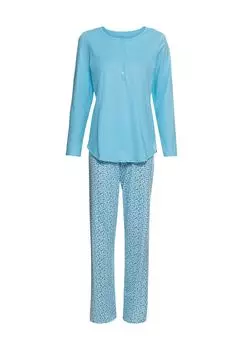 Специальная хлопковая пижама Henley для женщин CALIDA, цвет Blue Topaz
