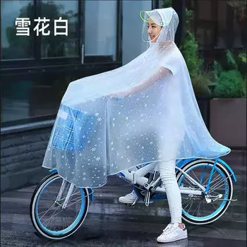 Специальное пончо от дождя для горного велосипеда Jiaolu (увеличенная обновленная модель белого цвета со снежинкой 3xl * 2)