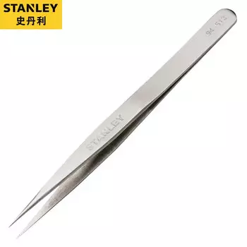 Специальные заостренные короткие пинцеты Stanley, многофункциональные профессиональные пинцеты, плоскогубцы, прецизионный инструмент для зажима компонентов, 115 мм 94-513-23