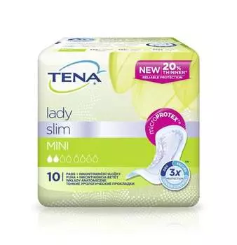 Специализированные гигиенические прокладки, 10 шт. Tena, Lady Slim Mini