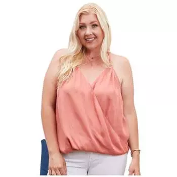 Спереди складки со складками сзади сборка однотонный топ-майка FASHNZFAB, цвет terracotta