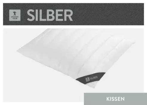 SPESSARTTRAUM хлопковая подушка "Серебро", (1 штука), производство Германия, гипоаллергенная 40х80 см, белый