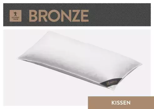 SPESSARTTRAUM Подушка 3-камерная "Бронза", наполнитель: Внешний материал: 90% пух, 10% перо; Внутри: 100 % перья, чехол: 100 % хлопок (1 штука), производство Германия, гипоаллергенный 80х80 см, белый