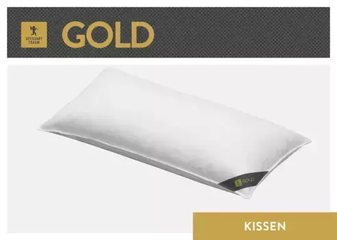SPESSARTTRAUM подушка из гусиного пера "Золото", наполнитель: 70 % гусиное перо, 30 % гусиный пух, чехол: 100 % хлопок, (1 шт.), производство Германия, гипоаллергенный 80х80 см, белый