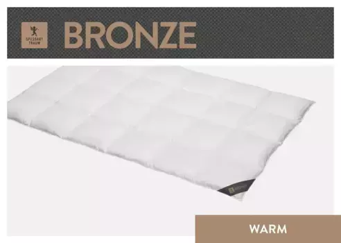 SPESSARTTRAUM пуховое одеяло "Бронза", теплое, наполнитель 90% пух, 10% перо, чехол 100% хлопок, (1 шт.), производство Германия, гипоаллергенный 200х200 см, белый