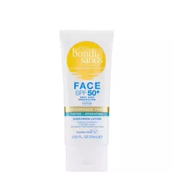 SPF 50+ без отдушек 3-звездочный увлажняющий тональный лосьон для лица 75 мл Bondi Sands