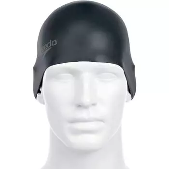 Спидометр из силиконовой шапочки для плавания, одноцветная формованная силиконовая шапочка SPEEDO, черный / черный / черный