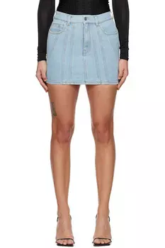 Спиральная джинсовая мини-юбка Mugler, синий