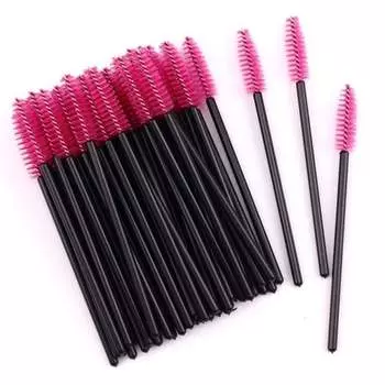 Спиральная щеточка для ресниц и бровей, Розовая, 50 шт., inna