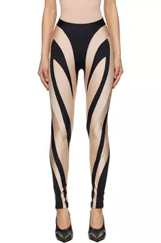 Спиральные леггинсы Mugler, мультиколор