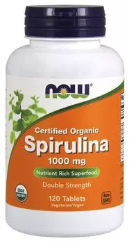 Спирулина в таблетках Now Foods Spirulina Organic 1000 mg, 120 шт