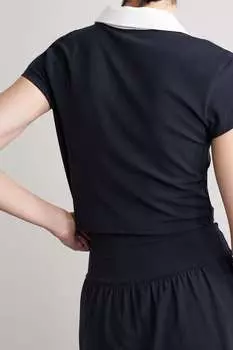 SPLITS59 Укороченная рубашка-поло из эластичного джерси, военно-морской