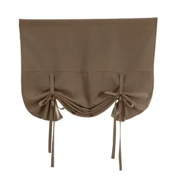 Сплошной цвет с бантом, козырек от солнца, домашний декор, драпировка, короткая занавеска, небесно-голубой Stuttg, светло-коричневый