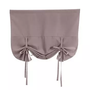 Сплошной цвет с бантом, козырек от солнца, домашний декор, драпировка, короткая занавеска-черный Stuttg, светло-коричневый