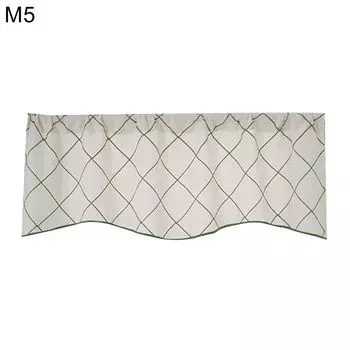 Сплошной цвет с геометрическим узором в виде сетки, кухонный декор, оконная балдахина, короткая занавеска-5 размеров: S Stuttg, мультиколор