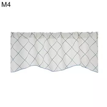 Сплошной цвет с геометрическим узором в виде сетки, кухонный декор, оконная балдахина, короткая занавеска-5 размеров: M Stuttg, мультиколор