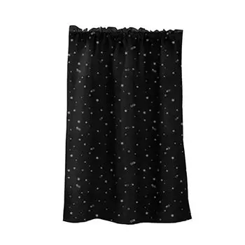 Сплошной цвет со звездным принтом для кухни, короткая занавеска, занавеска на окно, драпировка для домашнего декора-бежевый, размеры: S Stuttg, черный