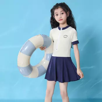 Сплошной детский купальник Sharbat среднего и большого размера, быстросохнущий консервативный купальник в корейском стиле с горячими источниками, абрикосовый, 120-140 см SBART