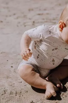 Сплошной детский купальник Sirius That's mine, серый