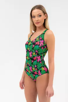 Сплошной купальник Budmil, черный/зеленый