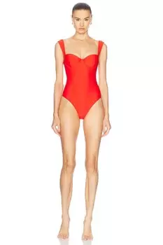 Сплошной купальник-бюстье Kyle SIMKHAI, цвет Fiery Red