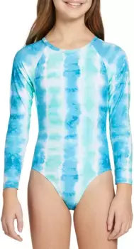 Сплошной купальник для девочек DSG с длинными рукавами, цвет Spring Tie Dye