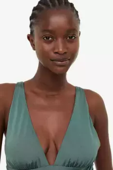 Сплошной купальник H&M, зеленый
