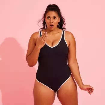 Сплошной купальник Ines для аквафитнеса Decathlon Nabaiji, черный