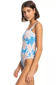 Сплошной купальник Love с тропическим узором Roxy, синий