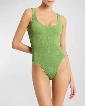 Сплошной купальник Madison Palm Tree bond-eye swim, цвет Matcha Palm