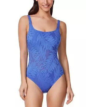 Сплошной купальник с круглым вырезом Skyfall Profile by Gottex, синий