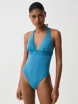 Сплошной купальник с микропайетками Ovs, цвет baby blue