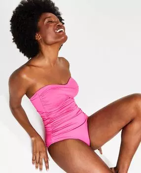 Сплошной купальник с рюшами и перекручиванием спереди Anne Cole