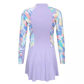 Сплошной купальник с юбкой и длинными рукавами SUZY PURPLE Olaian