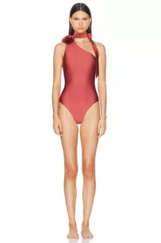 Сплошной купальник Waverly на одно плечо Zimmermann, цвет Musk