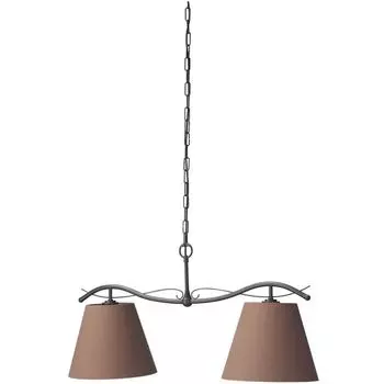 Сплошной подвесной светильник Edward Uno 2 Country House Rustic 2x E14 LED можно использовать Massive, коричневый