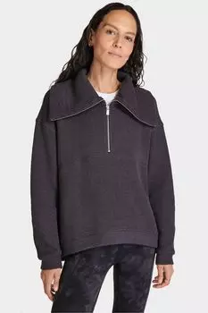Спокойный свитер вязки букле с короткой молнией Sweaty Betty, серый