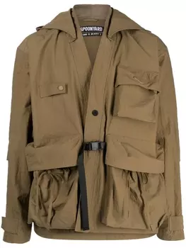 Spoonyard куртка Kimno с капюшоном и карманами, коричневый