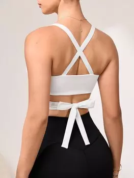 Sport Easify Спортивный бюстгальтер с открытыми бретелями. С бабочкой для дам Shein, фиолетовый