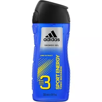 Sport Energy 3 в 1 Гель для душа Шампунь для умывания лица 250 мл, Adidas