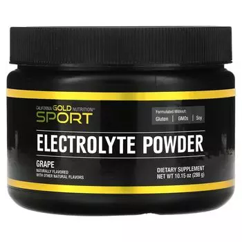 Sport, Электролитный порошок, натуральный виноград, 10,15 унций (288 г) California Gold Nutrition