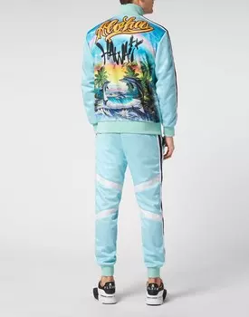 СПОРТИВНЫЙ КОСТЮМ: КУРТКА НА МОЛНИИ + СПОРТИВНЫЕ БРЮКИ HAWAII Philipp Plein, цвет Light Blue