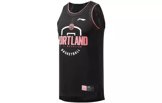 Спортивная баскетбольная коллекция баскетбольная майка мужская черная Lining, черный