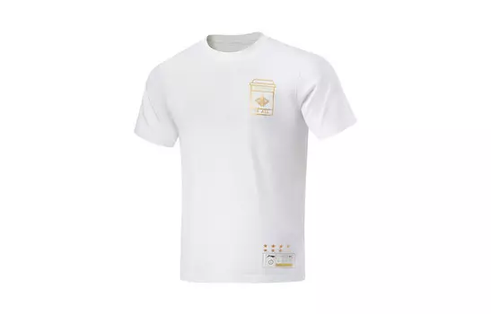 Спортивная баскетбольная коллекция футболка мужская белая Lining, белый