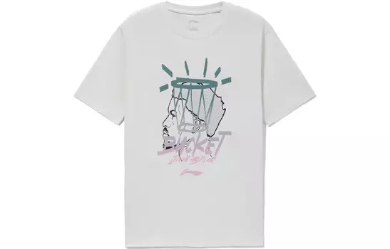 Спортивная баскетбольная коллекция футболка мужская белая Lining, белый