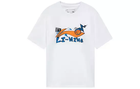 Спортивная баскетбольная коллекция футболка мужская белая Lining, белый